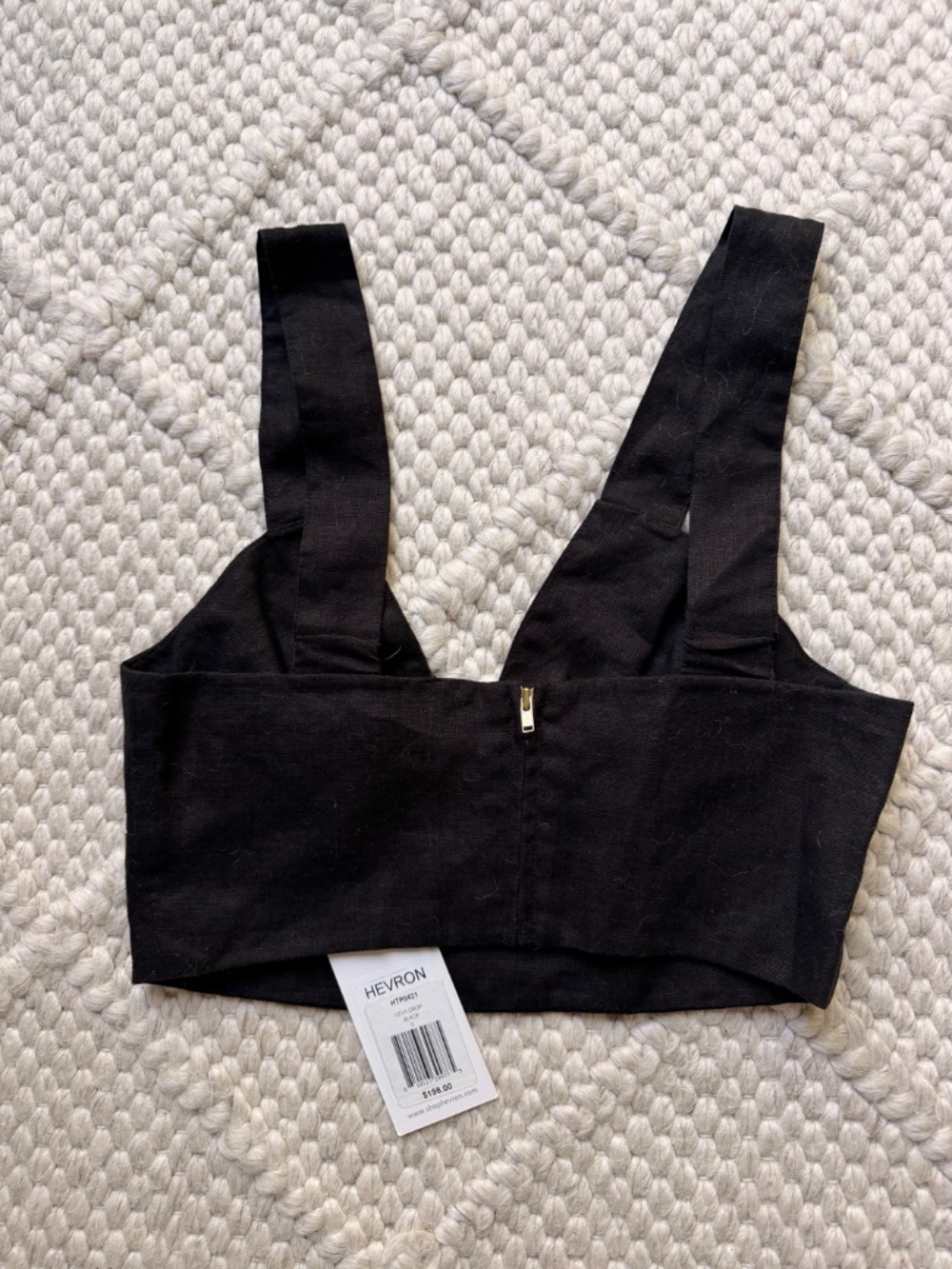 NWT! Gorgeous HEVRON Levy Linen Top in Black - Picture 5 of 6